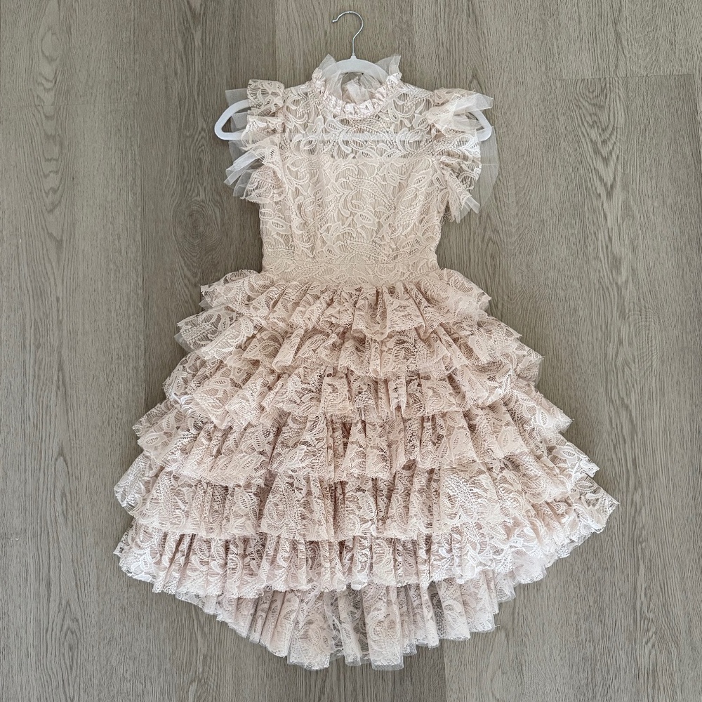 Formal Dress, Lace, Wedding, Jr. Bridesmaid, Flower Girl, Sz 8 but more like 10